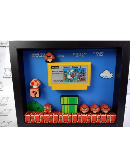 Super Mario Bros. Shadowbox Famicom Cartouche Diorama