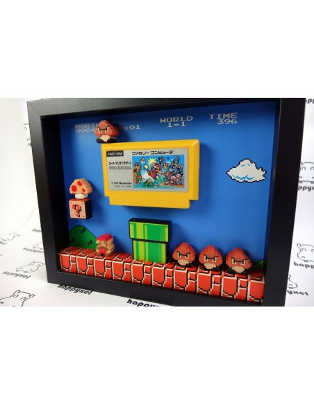 Super Mario Bros. Shadowbox Famicom Cartridge Diorama